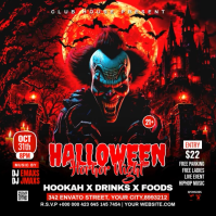 สีดำ Halloween Nightclub Event Message Instagram Template