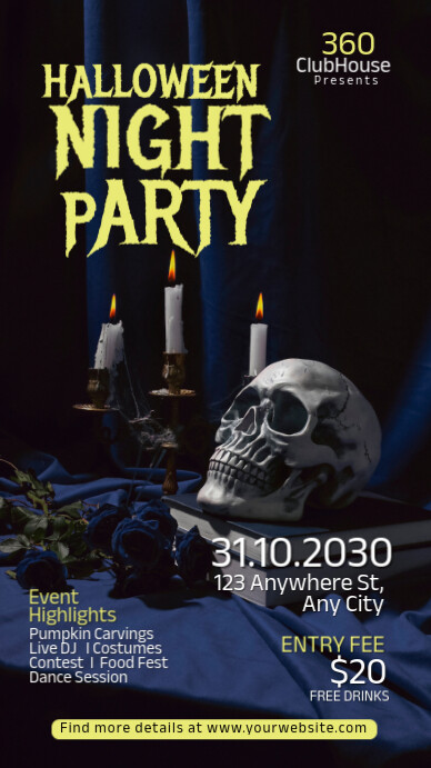 Plantilla de Black Grunge Halloween Party Instagram Story | PosterMyWall