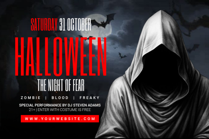 Black Halloween Party Posters Template | PosterMyWall