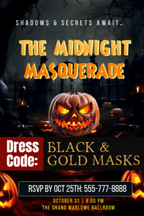 Plantilla de Black Grunge Halloween Party Poster | PosterMyWall