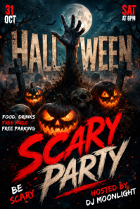 Negro Halloween Party Poster Template