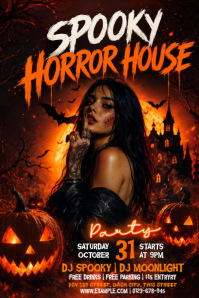 Negro Halloween Party Póster Template