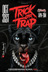 Black Halloween Party Poster Template