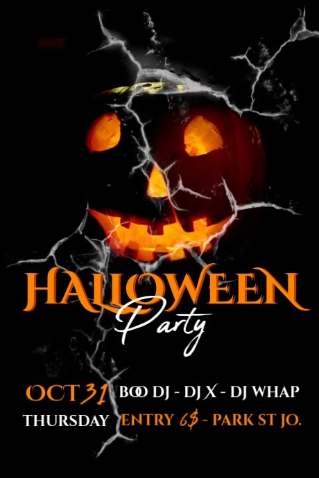 Plantilla de Black Grunge Halloween Party Poster Flyer Tem | PosterMyWall