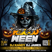 Black Halloween Party Isikwele Template