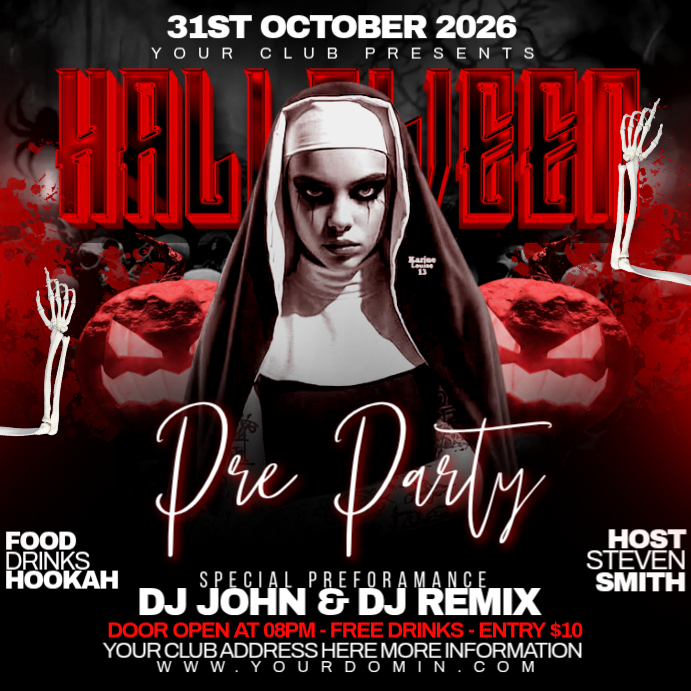 Halloween Pre Party Template | PosterMyWall