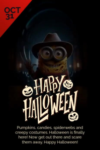 Black Halloween Celebration Poster Template