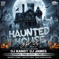 Black Haunted House Party Wpis na Instagrama Template