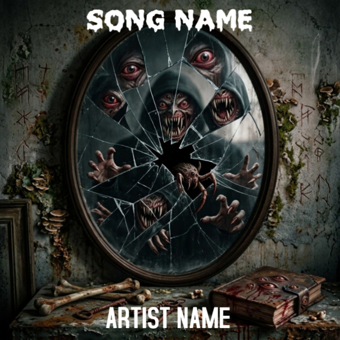 Black Horror Music Album Covers Template | PosterMyWall