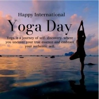 Black Grunge International Yoga Day Video Squ Square (1:1) template