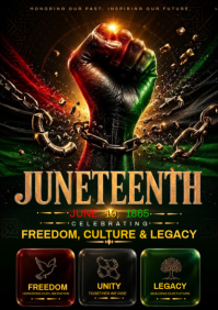 黑色 Juneteenth Celebration A4 Template