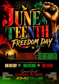 Black Grunge Juneteenth Celebration A6 Video template