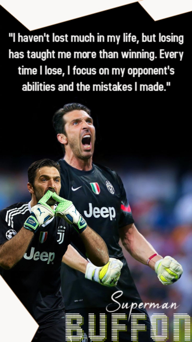 Black Grunge Juventus Buffon Black Baground Quotes Instagram Story ...
