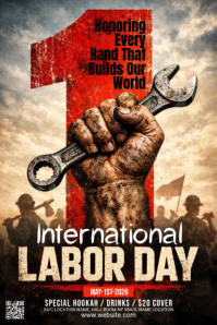 Black Labor Day Celebration Pinterest na Graphic Template