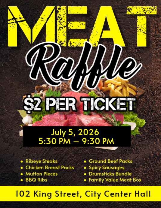 Meat Coller Raffle Black Grunge Meat Raffle Event Flyer Template | PosterMyWall