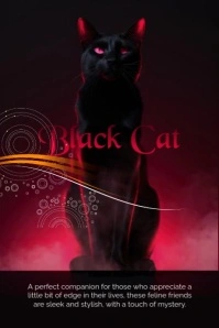 Black Grunge National Black Cat Day Poster template