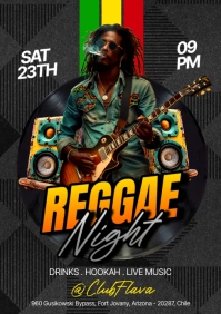 Black Grunge Reggae A5 template