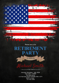 Black Grunge Retirement Party A6 template