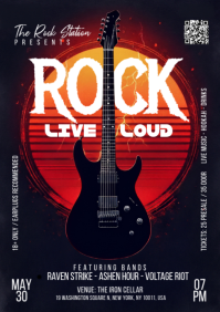 Noir Rock Concert A5 Template