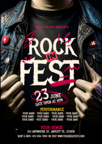 Sort Rock Music Festival A4 Template
