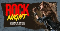 Black Grunge Rock Night Facebook Event Cover template