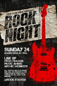 Black Grunge Rock Night Poster template