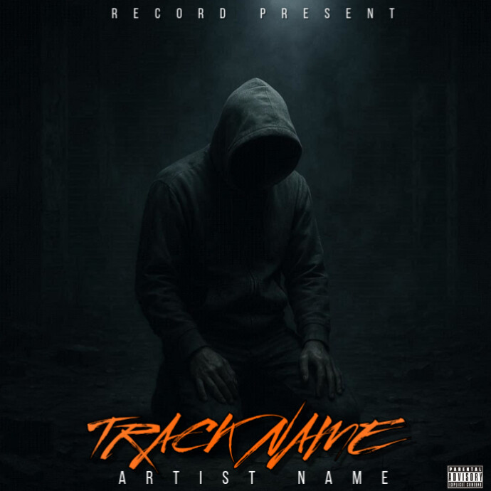 Black Grunge Sad Alone Lost Man Mixtape Cover Album Cover Template