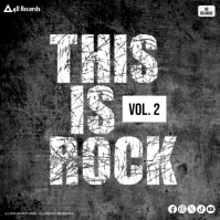 Black Grunge Scratched Letters This is Rock Album Cover template