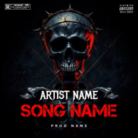 Black Grunge skull red Album Cover Album Cover Video template