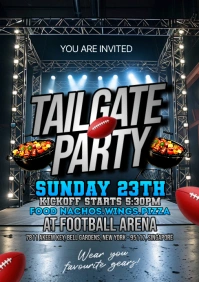 Black Grunge Tailgate Party A5 template