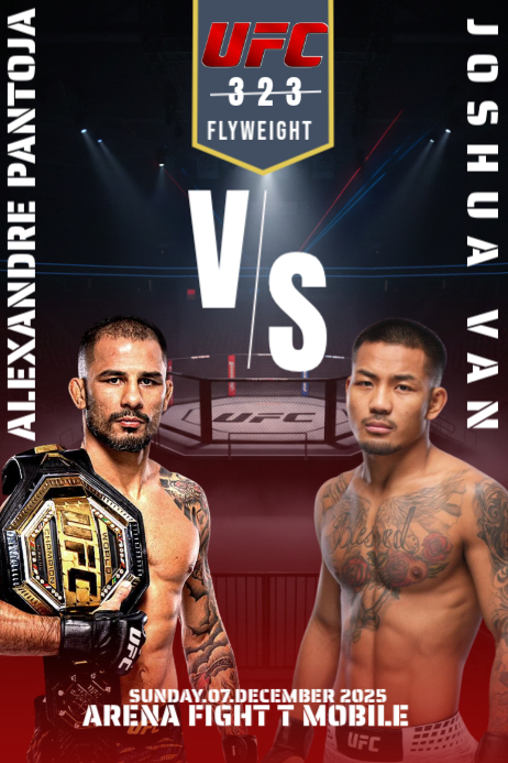 Black Grunge Ufc 323 Fight Arena T Mobile Alexandre Vs Joshua Flyweight ...