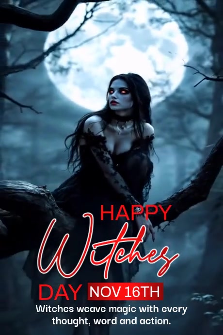 Black Grunge Witch Day Poster Cartaz template