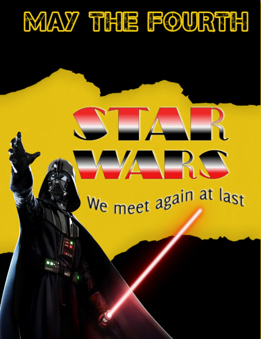 Black Grunge Yellow star wars Flyer (us Letter) template