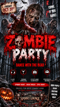 Black Zombie Party Instagram-Story Template
