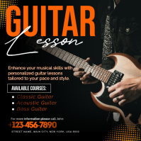 Black Guitar Lessons โพสต์บน Instagram Template