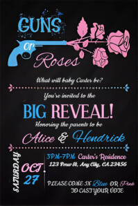 Black Gender Reveal Party Iphosta Template