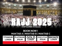 Black  Hajj 2025 With Your Global Services ! Video Flyer Yard Sign template