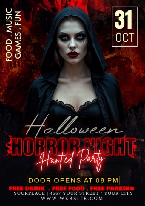Plantilla de Black Halloween A1 | PosterMyWall