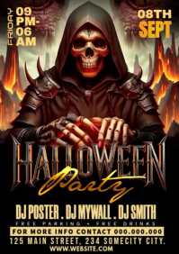 Black Halloween Party A1 Template