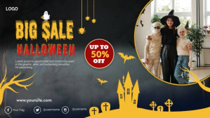 Sort Black Halloween  Big Sale Digital Display (16 Ekran reklamowy Template