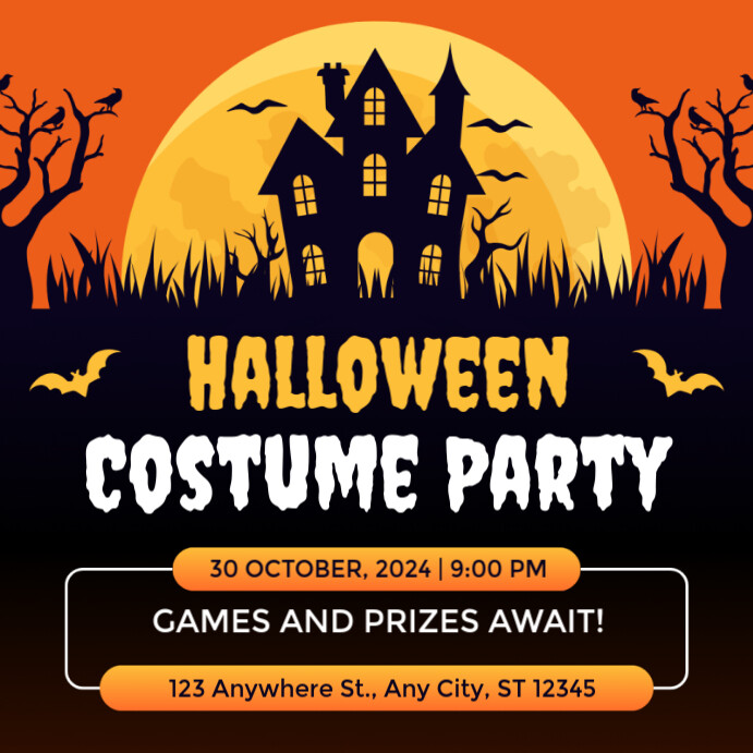 Plantilla de Black Halloween Costume Party Instagram Post | PosterMyWall