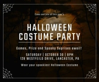 Black  Halloween Costume Party Large Rectangle Rectángulo Grande template