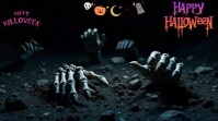 Black  Halloween  Digital Display (16:9) template