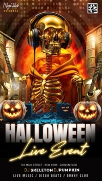 Black Halloween Dj Night Instagram Story template