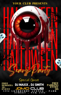 Black Halloween Half Page Wide Szeroki pół strony template