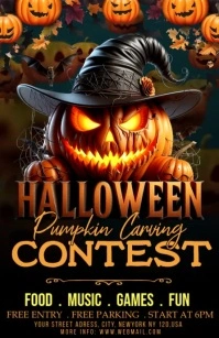 Black Halloween Half Page Wide template