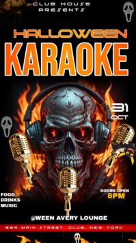 Black Halloween Karaoke Instagram Story template