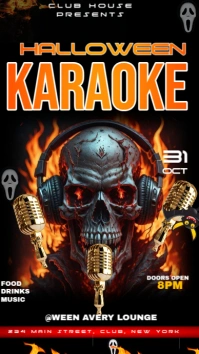 Black Halloween Karaoke Instagram Story template