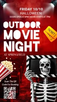 Black Halloween Movie Night Instagram Story Instagram-Story template