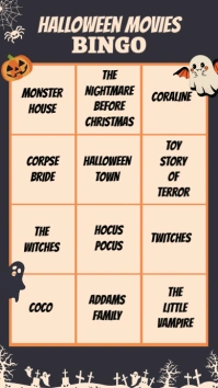 Black Halloween movies bingo Historia de Instagram template
